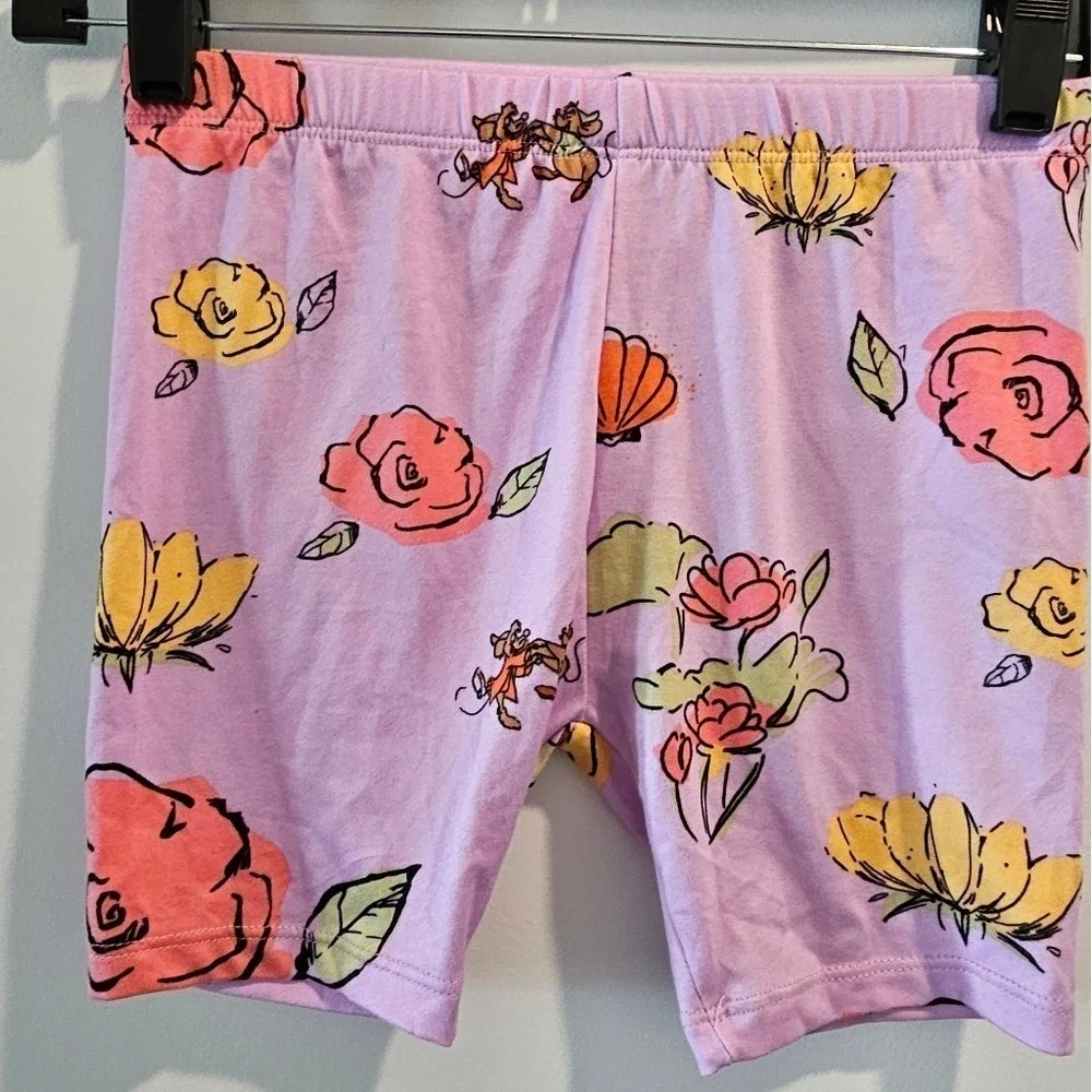 Disney Princess Girls Purple Bike Shorts Cinderella Floral Size 6 Spring‎ Summer